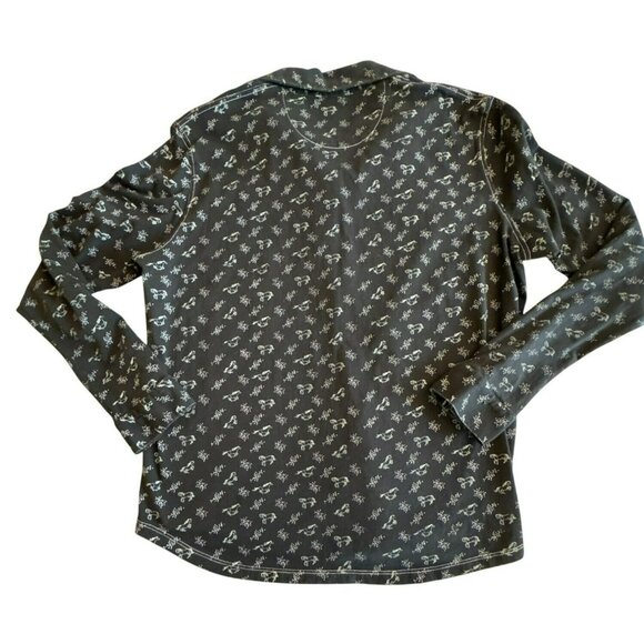Sundance Black Long Sleeve Button-Up Shirt Horse Print Size Large Equestrian - Picture 5 of 5